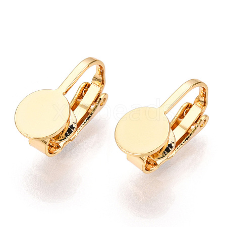 Brass Clip-on Earring Findings KK-WH0065-14G-1