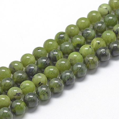 Natural Canadian Jade Beads Strands G-R446-10mm-08-1