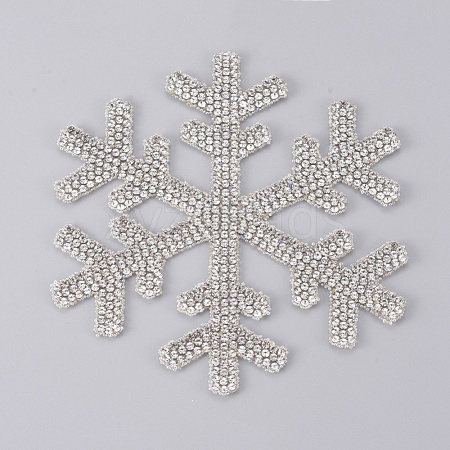 Snowflake Shape Glass Rhinestone Car Stickers RB-WH0002-02-1