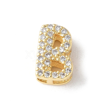 Brass Micro Pave Clear Cubic Zirconia Initial Multi-strand Links KK-S520-01G-02-1