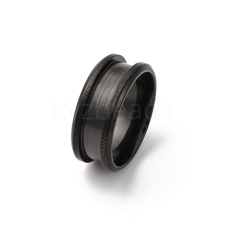 201 Stainless Steel Grooved Finger Ring Settings STAS-TAC0001-10A-B-1