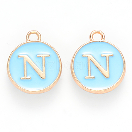 Golden Plated Alloy Enamel Charms ENAM-S118-04N-1