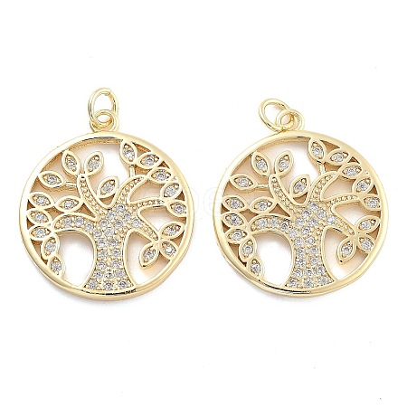 Brass Pave Cubic Zirconia Pendants KK-U009-10H-G-1