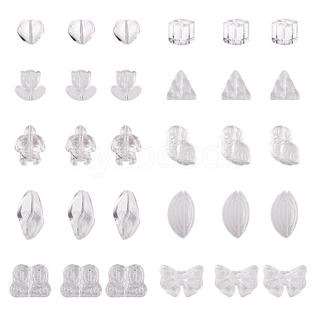 64Pcs Gradient Color Transparent Glass Beads GLAA-TA0003-48A-1