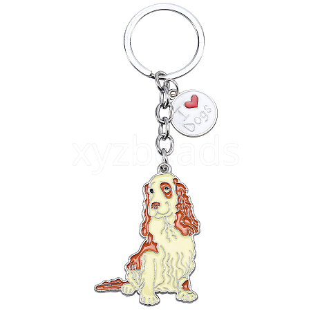 WEWAYSMILE Dog Keychain Car Keychain Pet Pendant Key-Ring Lovely Dog Key-ring Portable Metal Keychain Gift for Pet Lover Birthday Puppy Theme Party Supplies (Cocker Dog) JX800A-1