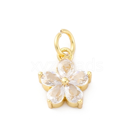 Brass Micro Pave Cubic Zirconia Charms KK-S510-13G-1