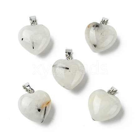 Natural Tourmalinated Quartz Pendants G-F820-10A-34-1