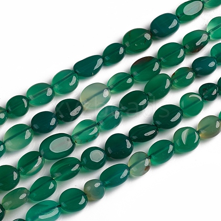 Natural Green Onyx Agate Beads Strands G-D0002-D61-1