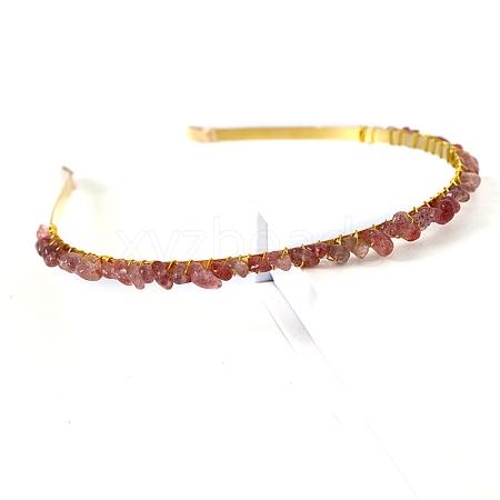 Natural Strawberry Quartz Hair Bands PW-WGC1C33-03-1