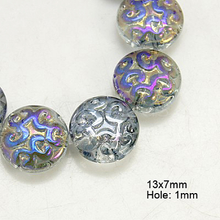 Electroplated Glass Beads EGLA-H002-B-07-1