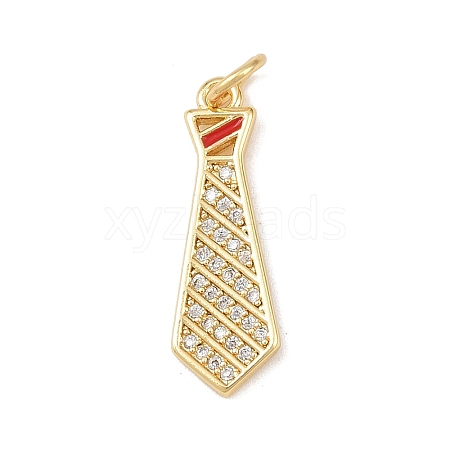 Brass Micro Pave Clear Cubic Zirconia Pendants KK-P339-21G-03-1
