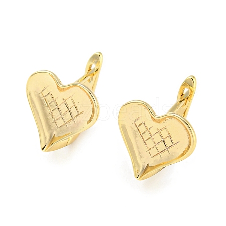 Brass Heart Hoop Earrings Women KK-C031-37G-1