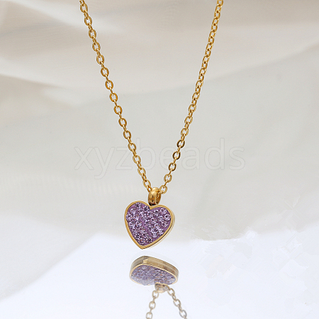 Stylish Stainless Steel Heart Pendant Necklace for Women GE0081-1-1