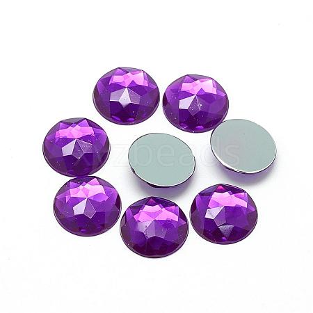 Acrylic Rhinestone Flat Back Cabochons GACR-Q008-8mm-13-1