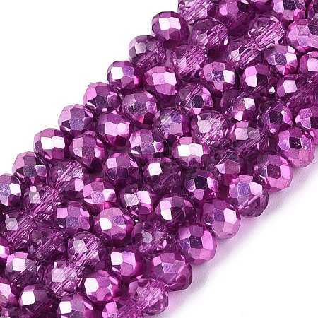 Transparent Electroplate Glass Beads Strands LS-EGLA-Q131-01A-07-1