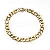 304 Stainless Steel Cuban Link Chain Necklaces and Bracelets Jewelry Sets SJEW-O065-B-05G-4