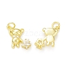 Rack Plating Brass Micro Pave Clear Cubic Zirconia Charms KK-C011-48G-1