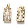 Brass Micro Pave Clear Cubic Zirconia Pendants ZIRC-B002-06G-2