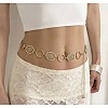 Zinc Alloy Hollow Floral Oval and Ring Link Chain Belts for Women WG4534D-01-1