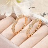 Brass Micro Pave Clear Cubic Zirconia Hoop Earrings EJEW-K300-02G-2