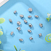 24Pcs 12 Styles Hammered 304 Stainless Steel Beads STAS-TA0006-52-6