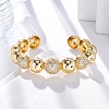 Rack Plating Brass Micro Pave Cubic Zirconia Cuff Bangles for Women BJEW-C086-04G-1