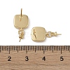 Brass with Shell Stud Earring Findings KK-G497-33G-3