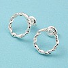 304 Stainless Steel Hollow Ring Stud Earrings for Woman EJEW-N907-003S-2