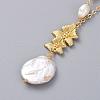 Natural Baroque Pearl Keshi Pearl Pendant Necklaces NJEW-JN02652-3