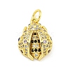 Ladybug Rack Plating Brass Micro Pave Cubic Zirconia Pendants KK-Z053-03G-1