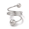 Non-Tarnish 304 Stainless Steel Wire Wrap Spiral Cuff Rings for Women RJEW-G315-08B-P-2