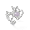 Spider Natural Kunzite Cuff Rings RJEW-G273-02P-08-4