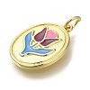 Rack Plating Brass Enamel Pendants KK-I720-45G-2