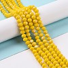 Electroplate Opaque Solid Color Glass Beads Strands EGLA-A044-P3mm-L04-4