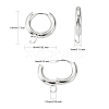 201 Stainless Steel Huggie Hoop Earring Findings STAS-P283-01C-S-3