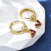 Heart Brass Hoop Earrings EJEW-Z086-16G-3