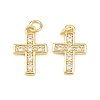 Brass Micro Pave Cubic Zirconia Pendants KK-C162-091G-1