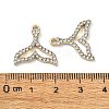 Golden Rack Plating Alloy Rhinestone Pendants PALLOY-F308-23G-03-3