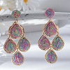 Teardrop Alloy Raffia Dangle Stud Earrings FS-WG86BCE-01-1
