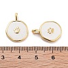 Flat Round with Paw Print Pattern Rack Plating Brass Enamel Pendants KK-G512-12G-3