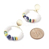 5Pcs 5 Color Natural Gemstone & Polymer Clay Beaded Big Ring Dangle Stud Earrings EJEW-TA00075-6