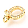 Brass Micro Pave Cubic Zirconia Charms ZIRC-O037-15G-3