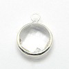 Silver Color Plated Brass Glass Pendants GLAA-J018A-S-3