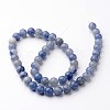 Round Natural Dyed & Heated Blue Aventurine Bead Strands G-J346-23-8mm-2