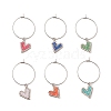 Glass Heart Wine Glass Charms AJEW-JO00191-1