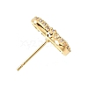Brass Micro Pave Cubic Zirconia Stud Earring Findings with Loops CU-CBA0DEA-01G-2