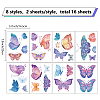 16 Sheets 8 Styles Waterproof PVC Wall Stickers DIY-WH0345-016-2