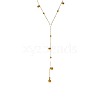 304 Stainless Steel Ball Chain Long Tassel Y Necklaces for Women FS-WG75565-01-5