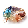 Natural & Synthetic Gmestone Copper Wire Big Pendants PALLOY-JF01433-01-3