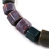 Natural Indian Agate Hexagon Prism Graduated Beaded Necklaces for Women Men NJEW-K388-03T-2